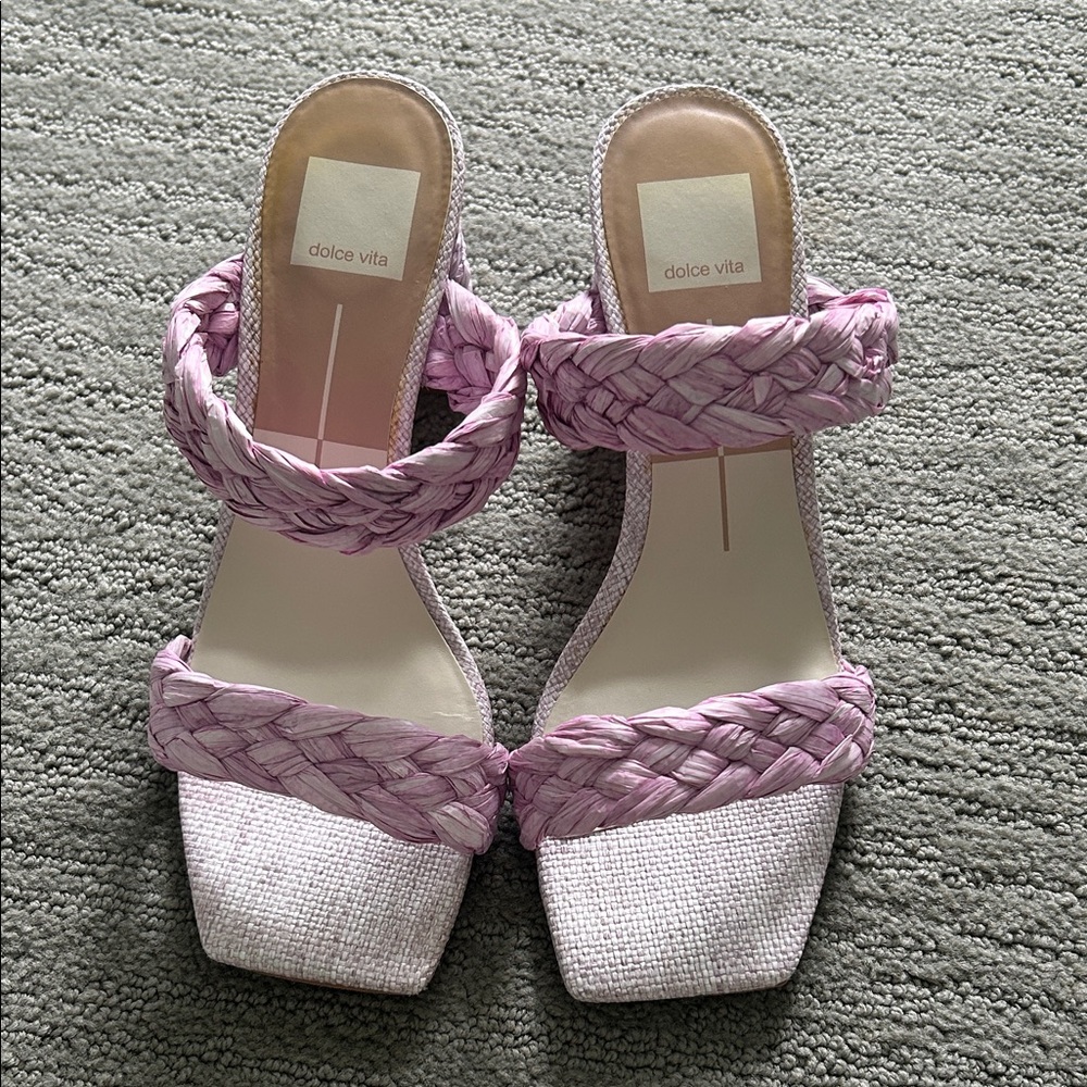 Dolce Vita Purple Braided Double-Strap Slide Sandals
